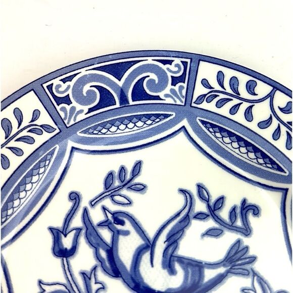 Blue Bird Ceramic Salad Plate Blue & White With Strawberries 7 ¾" Made in Italy - Picture 4 of 8